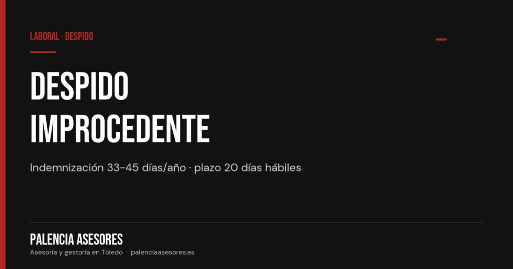 Despido improcedente: indemnización y plazos para reclamar